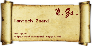 Mantsch Zseni névjegykártya